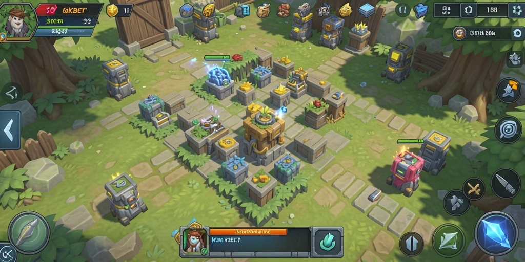 Screenshot gameplay 66KBET yang menampilkan aksi menegangkan dalam Tower Defense.
