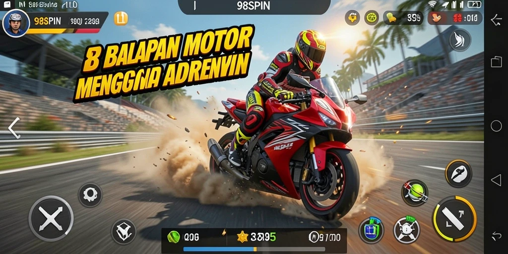 Gameplay seru balapan motor di 98SPIN.