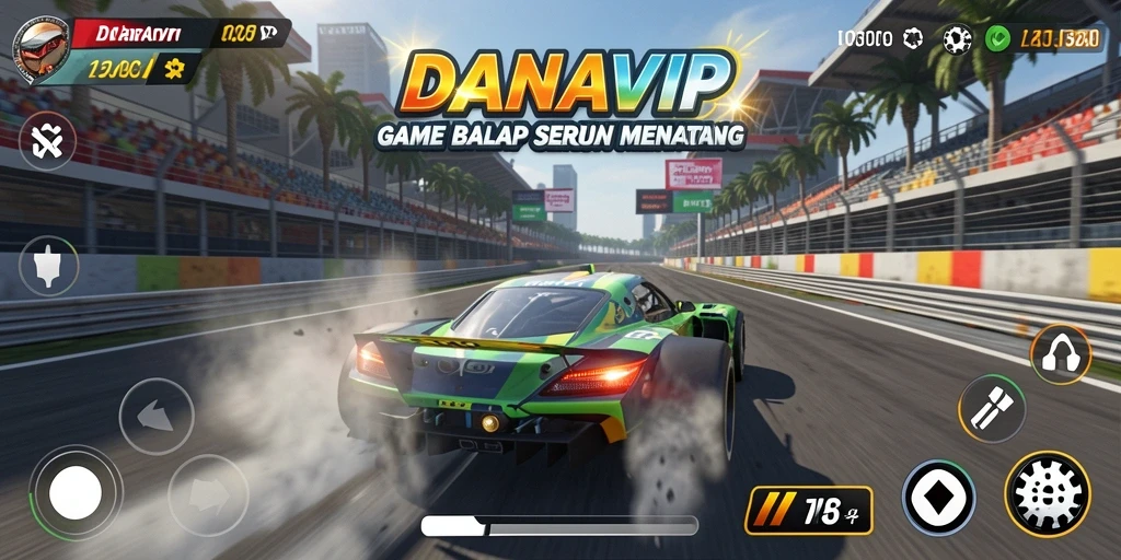 Tampilan gameplay balap yang menarik dan mendebarkan dari DANAVIP.