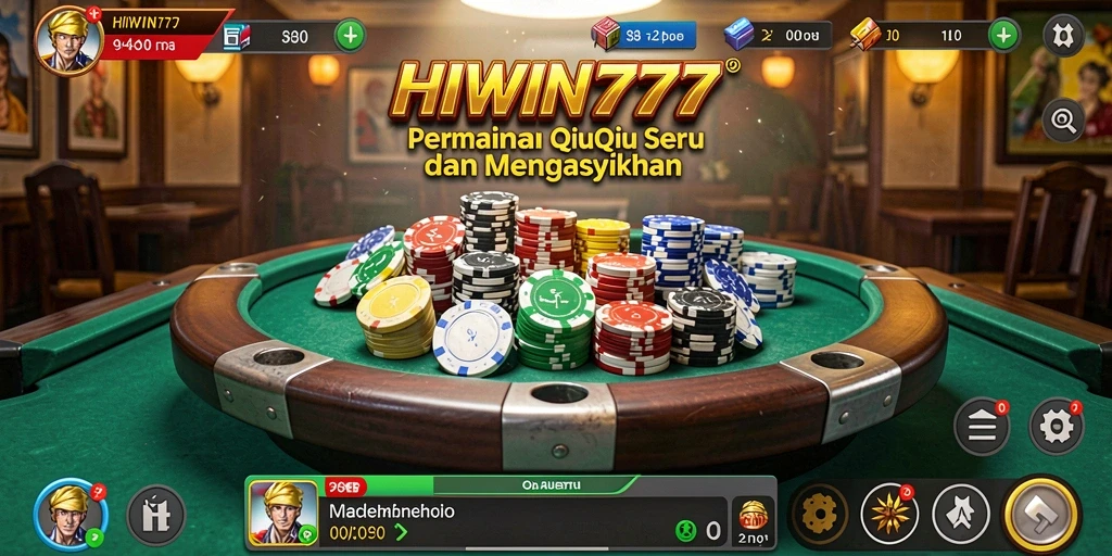 Screenshot gameplay HIWIN777 yang menampilkan keseruan permainan QiuQiu.