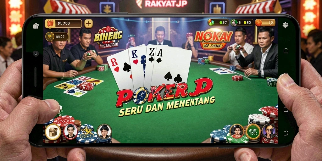 Tangkapan layar menunjukkan sesi permainan poker yang menegangkan.