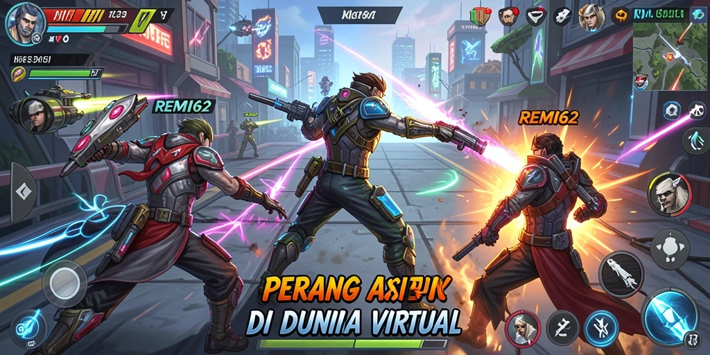 Screenshot REMI62 menampilkan aksi pertempuran yang intens dan mendebarkan.