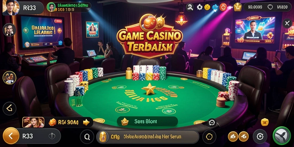 Screenshot gameplay RR33 dengan dealer live dan desain yang menarik.