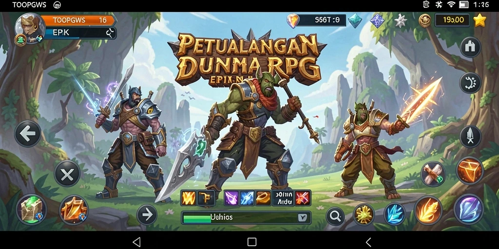Tampilan gameplay menakjubkan dari TOOPGWS dengan karakter RPG yang dinamis.