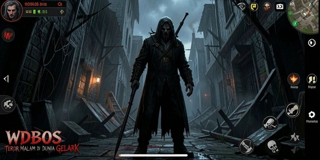 Gameplay menyeramkan di dalam dunia gelap dengan karakter mengerikan.
